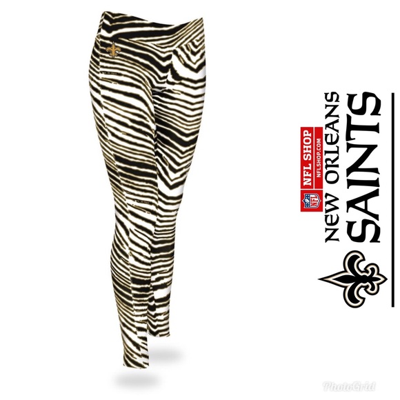 Nwt New Orleans Saints Nfl Womens Zubaz Leggings Nwt